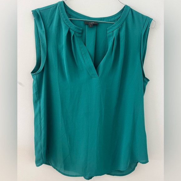 J Crew Emerald green work blouse size 12 - Picture 1 of 3